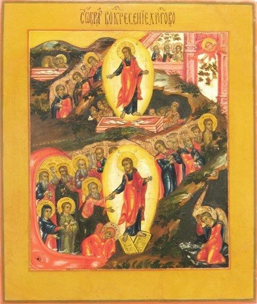 icona russa discesa agli inferi e resurrezione